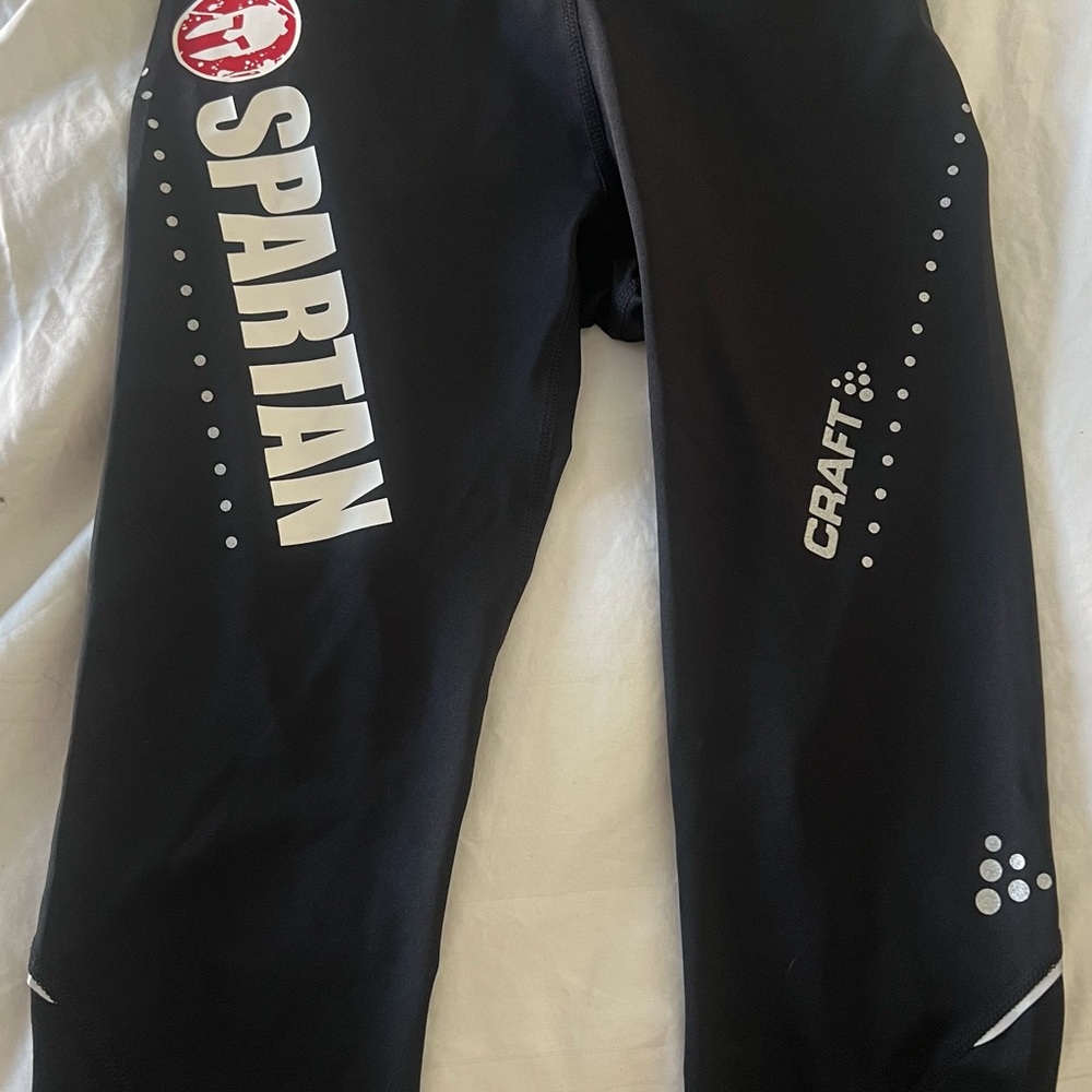 Craft Kids Black Leggings with Spartan Logo